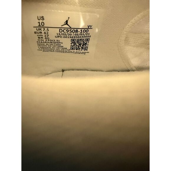 Air Jordan 1 Women's Low Top Mesh Sneaker Shoes Breathe Triple White Size 10 - Picture 9 of 10